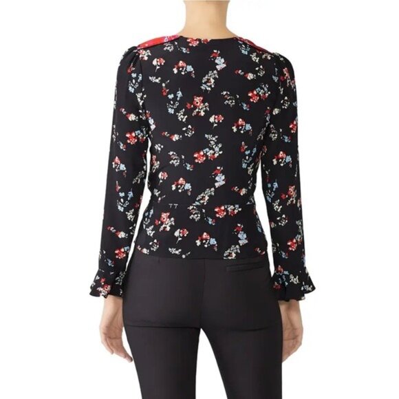 Tanya Taylor Floral Clusters Clio Top in Black - Picture 2 of 11